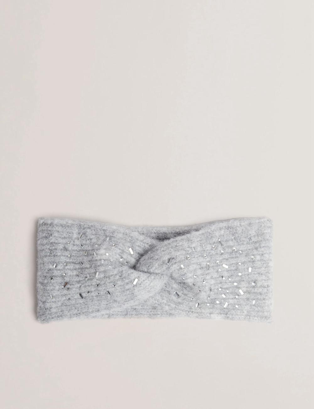 Bandeau Ted Baker PENAOPA - Rhinestone Detail Knitted Femme Grise | Paris  35912-ECMG
