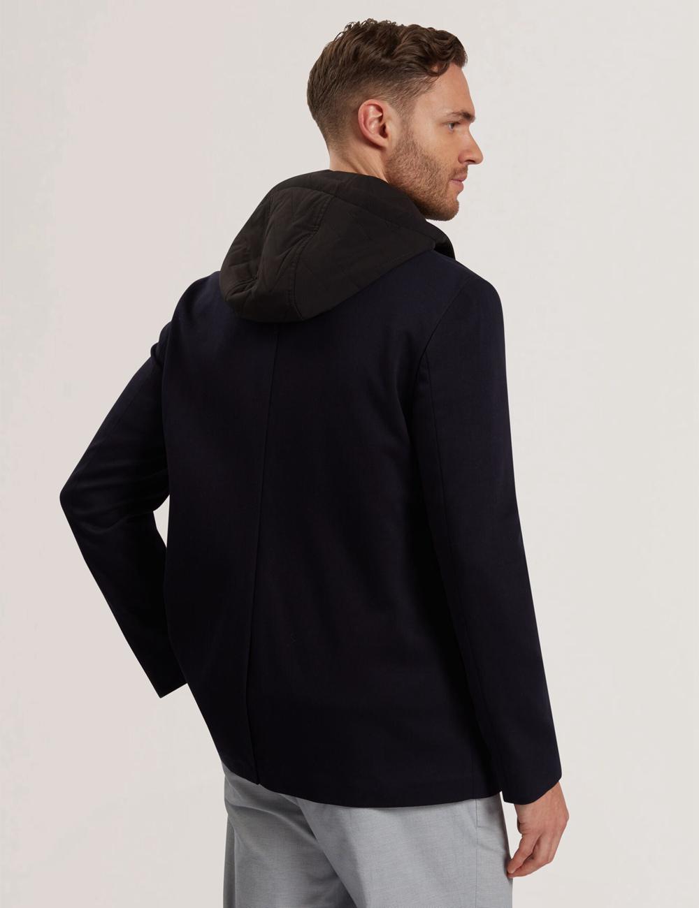 Blazer Ted Baker ASHB - Jersey Blazer With Zip-Up Hooded Liner Homme Bleu Marine | Paris  01682-PXUL