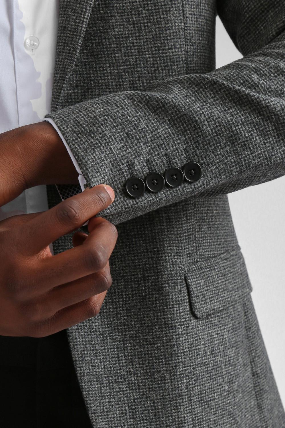 Blazer Ted Baker ASOJS - Puppytooth Check Slim Fit Homme Charcoal | Paris  02749-XHVT