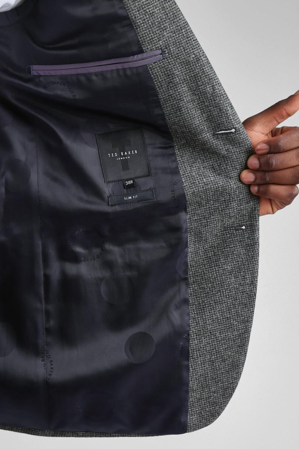 Blazer Ted Baker ASOJS - Puppytooth Check Slim Fit Homme Charcoal | Paris  02749-XHVT