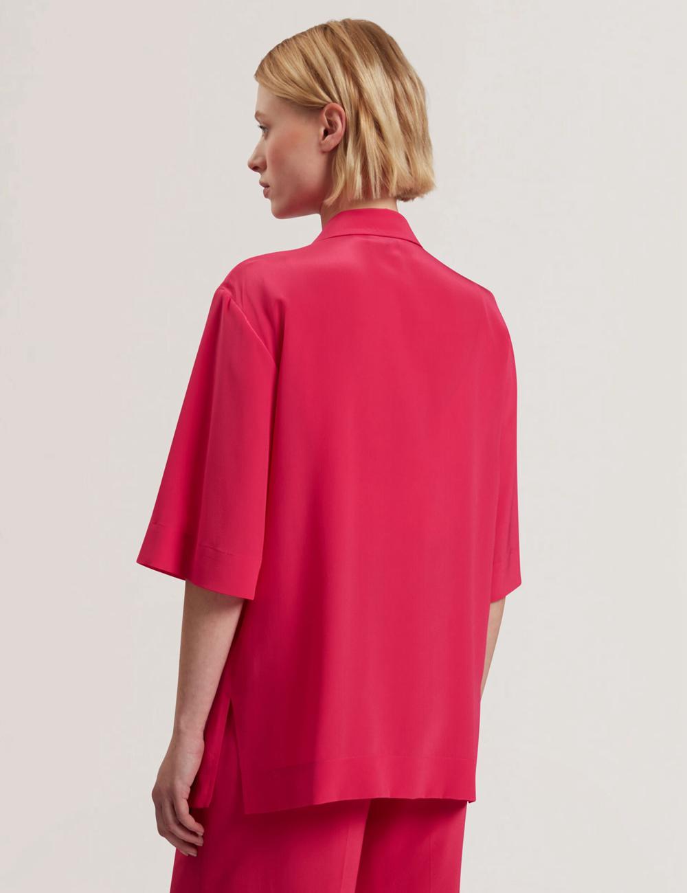 Blazer Ted Baker CARLOE - Silk Short Sleeve Femme Fushia | Paris  48975-JPNG
