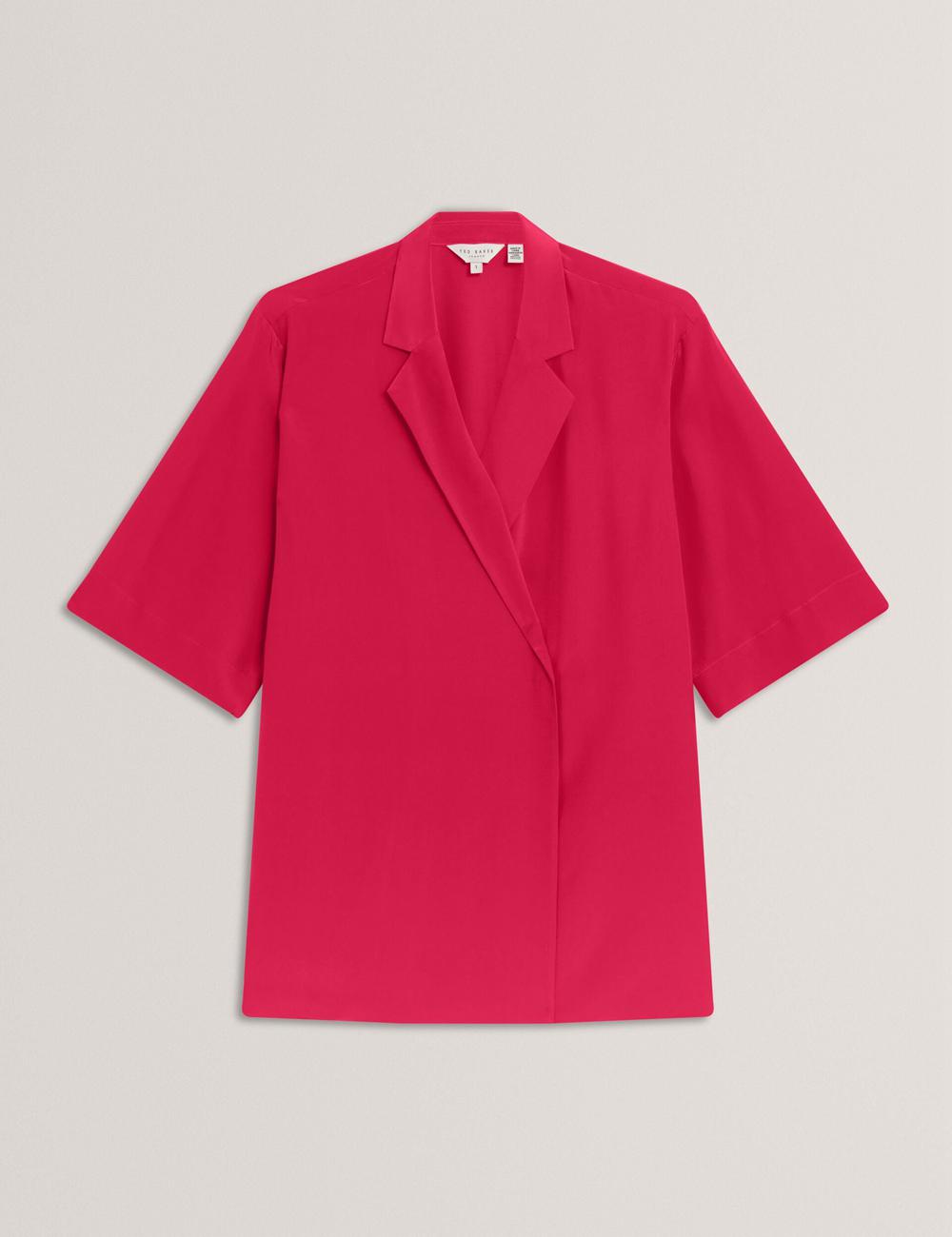 Blazer Ted Baker CARLOE - Silk Short Sleeve Femme Fushia | Paris  48975-JPNG