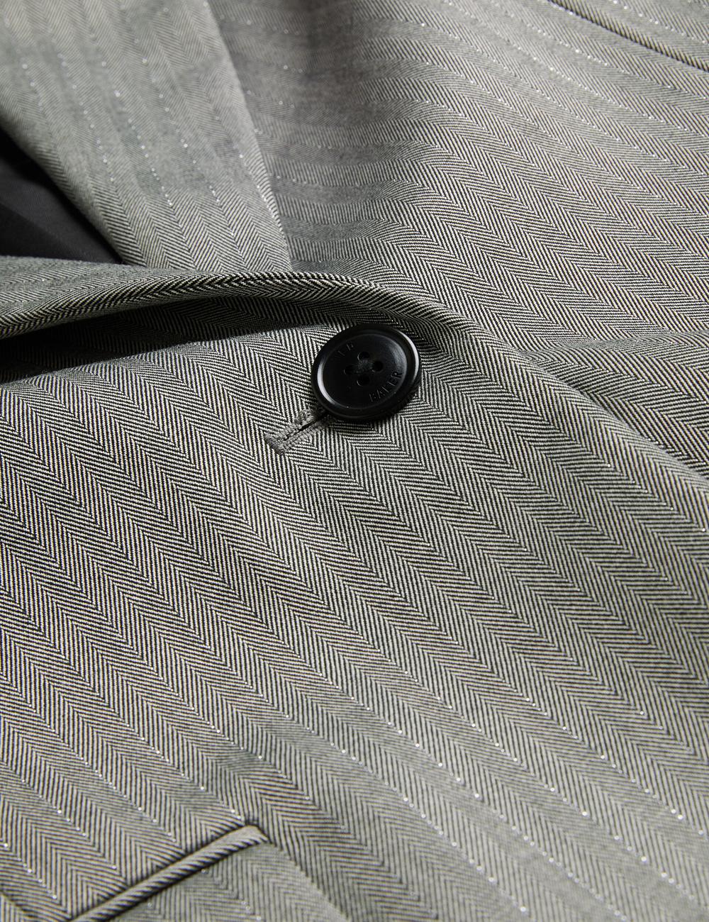 Blazer Ted Baker KOA - Oversized Herringbone Single Breasted Femme Grise | Paris  58310-LBZR