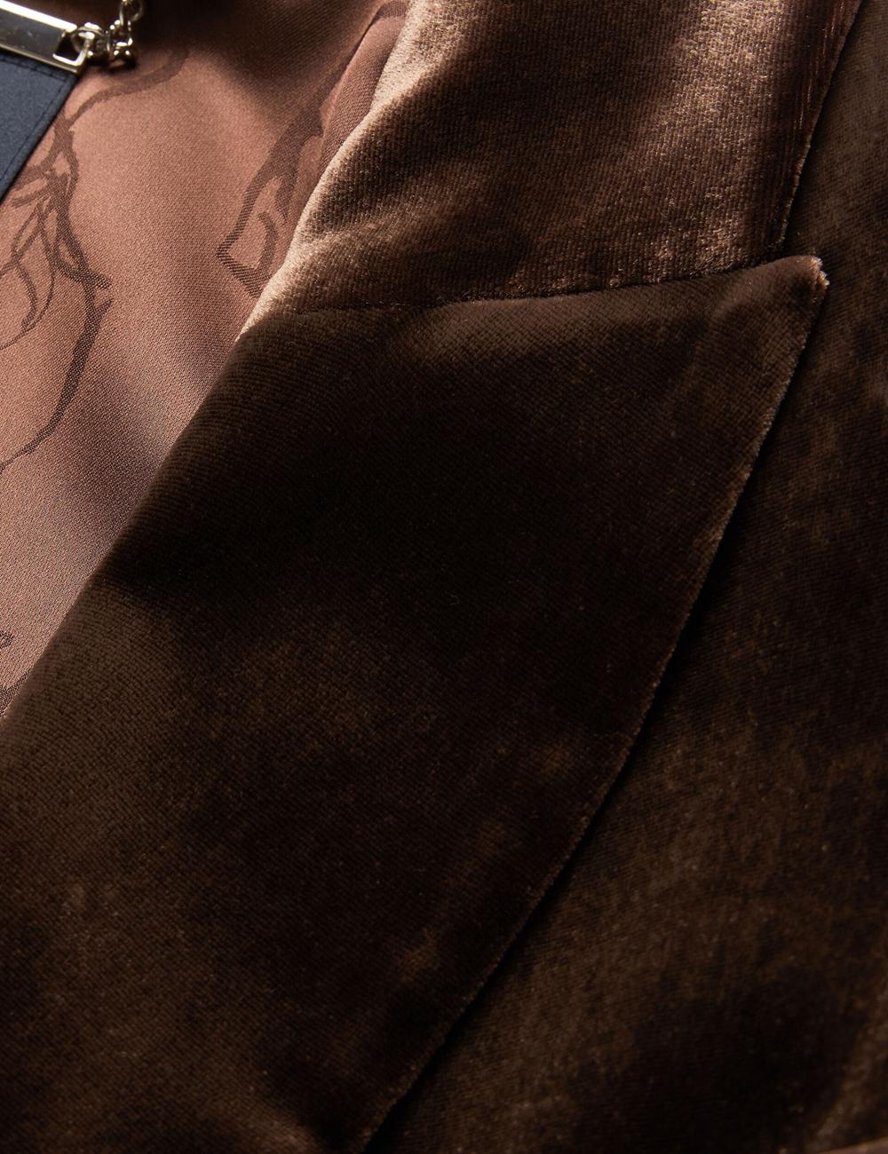 Blazer Ted Baker MOMIJI - Velvet Waist Single Breasted Femme Marron | Paris  90562-LFWC