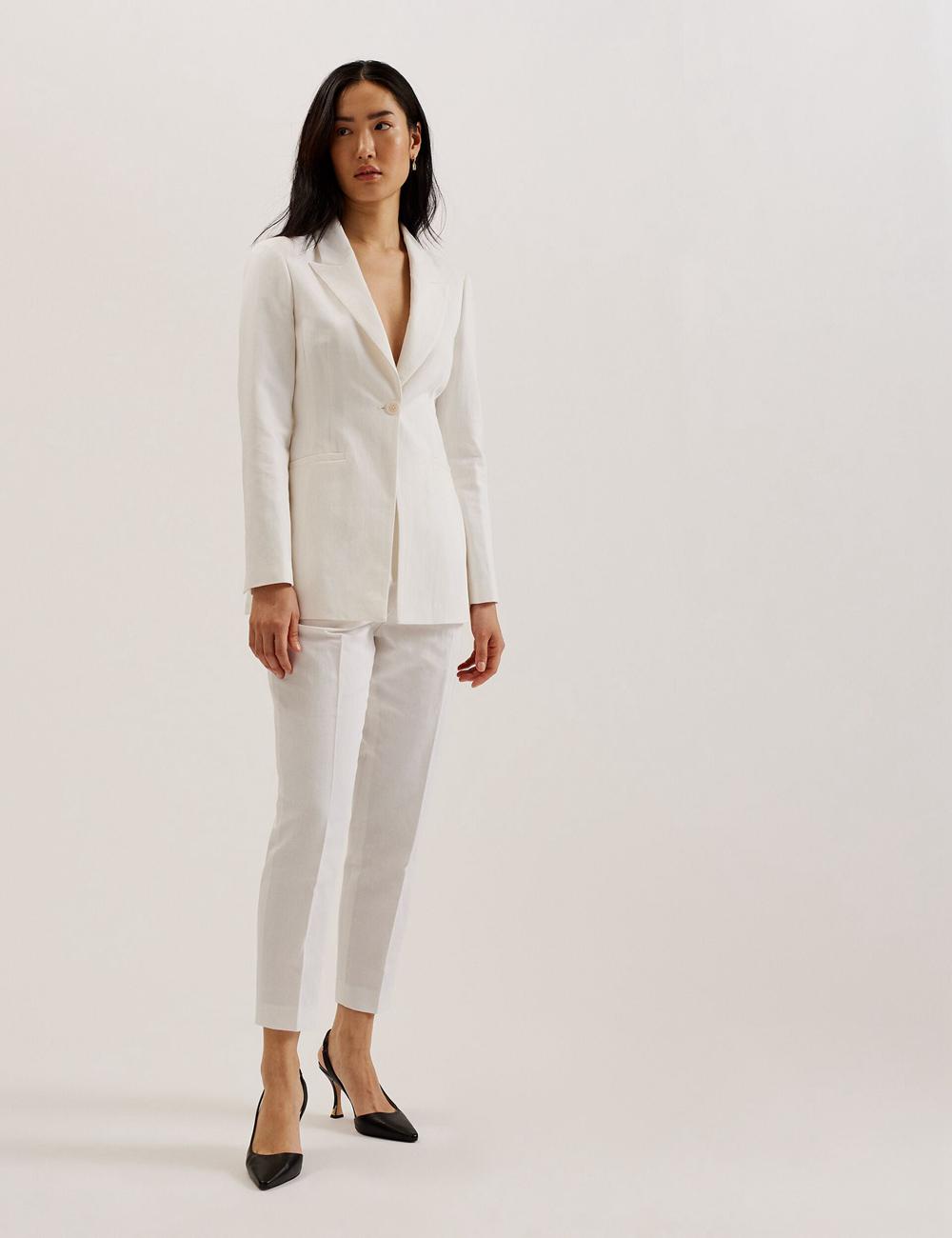 Blazer Ted Baker MUSUB - Tailored with Faux Pockets Femme Blanche | Paris  94502-HYDL