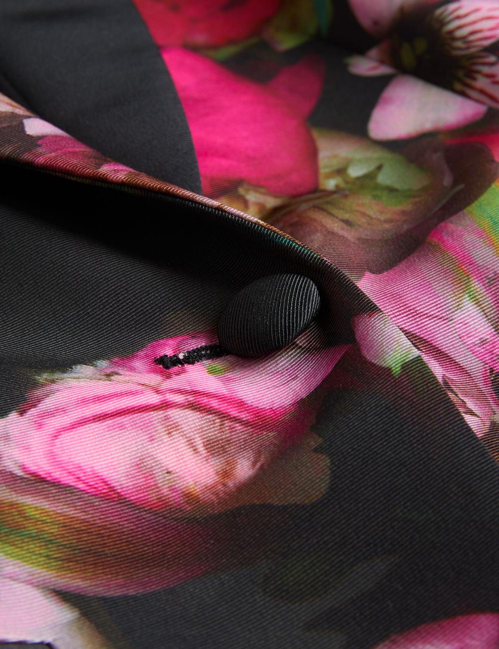 Blazer Ted Baker OKUNI - Fitted Floral Print Tailored Femme Noir | Paris  72108-IKZF