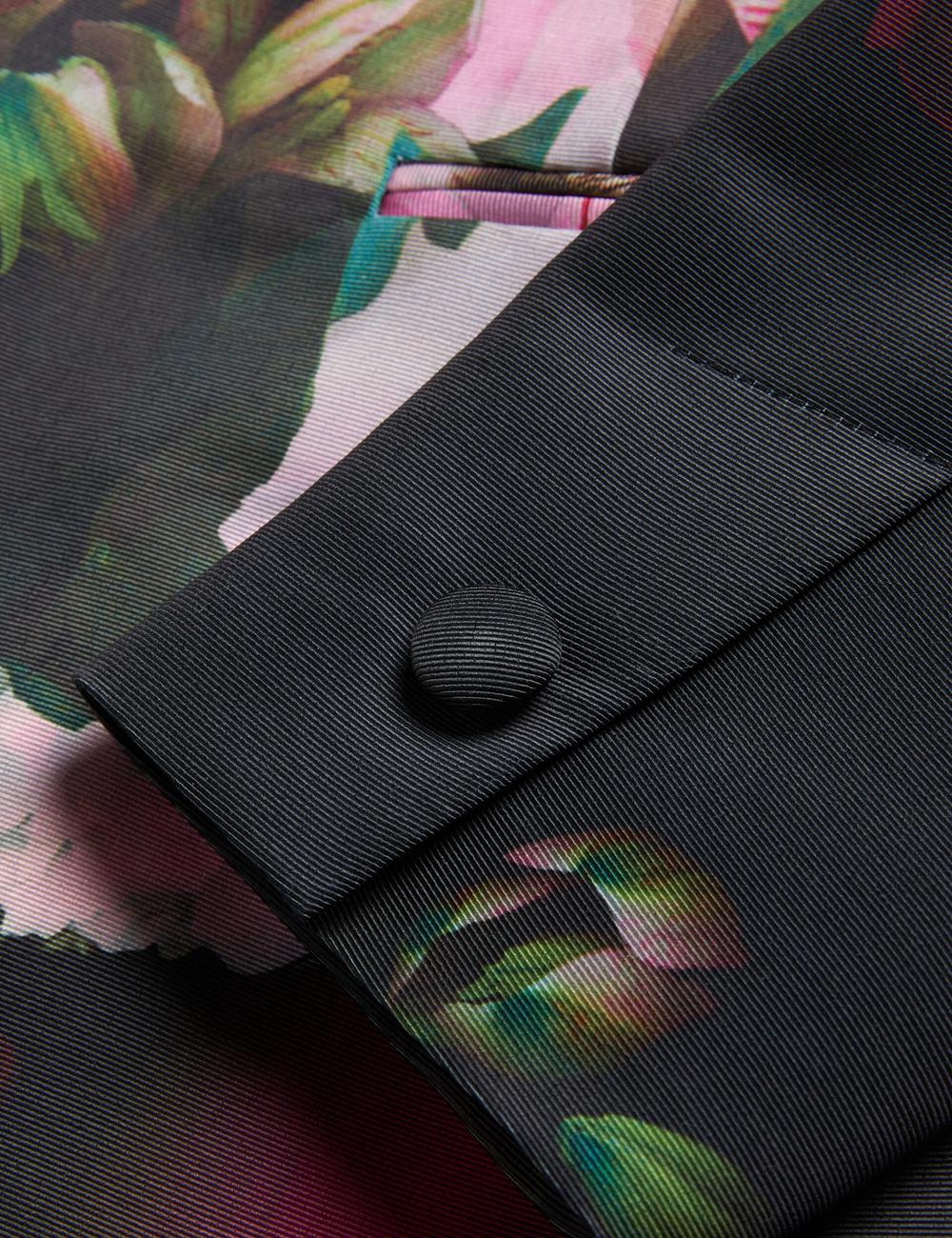 Blazer Ted Baker OKUNI - Fitted Floral Print Tailored Femme Noir | Paris  72108-IKZF