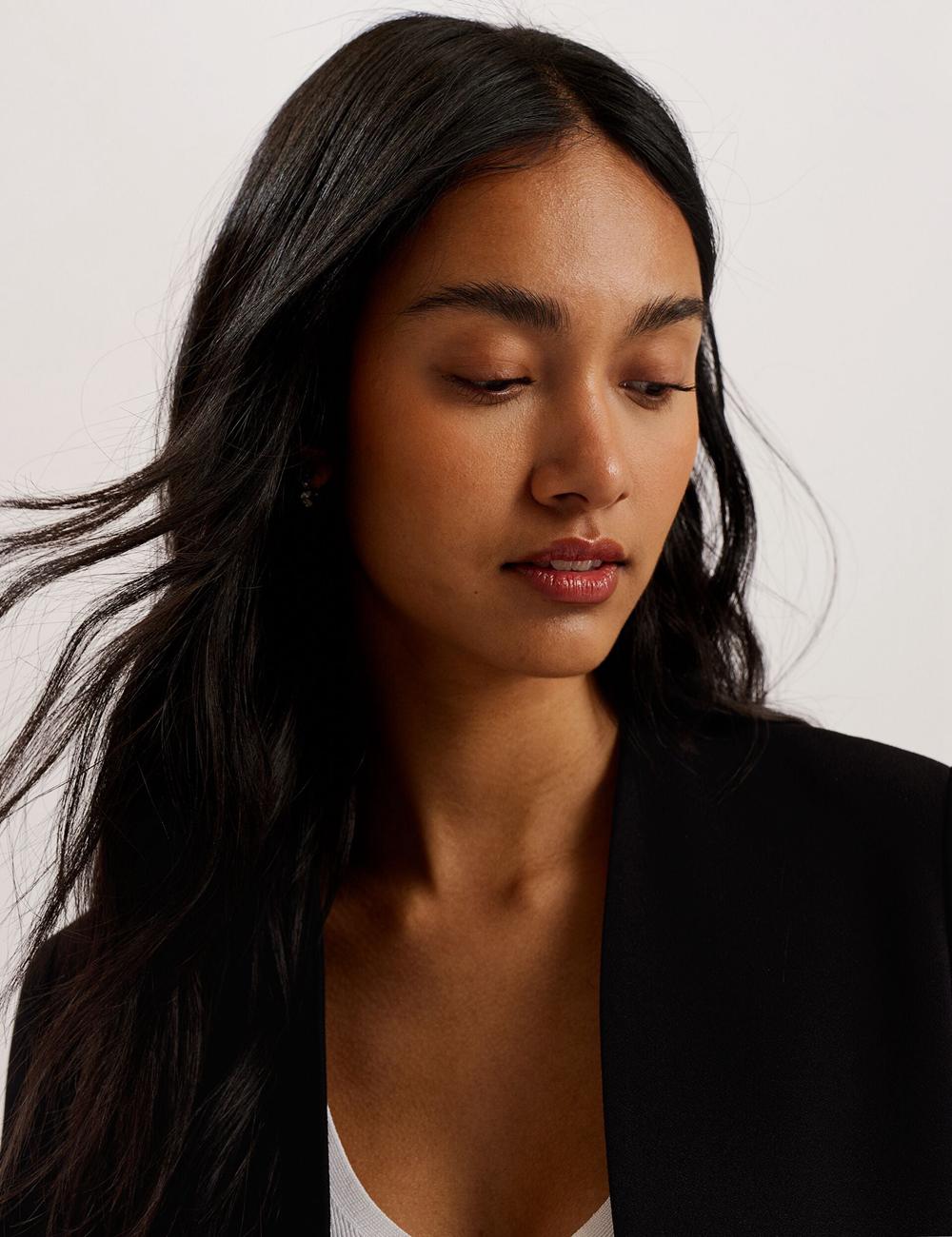 Blazer Ted Baker POPSY - 3/4 Sleeve Crop Femme Noir | Paris  07256-OWIS