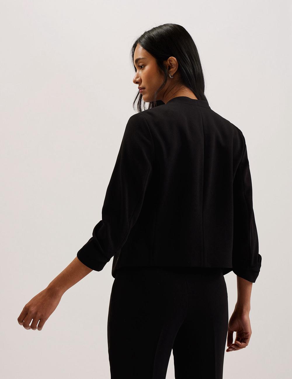 Blazer Ted Baker POPSY - 3/4 Sleeve Crop Femme Noir | Paris  07256-OWIS
