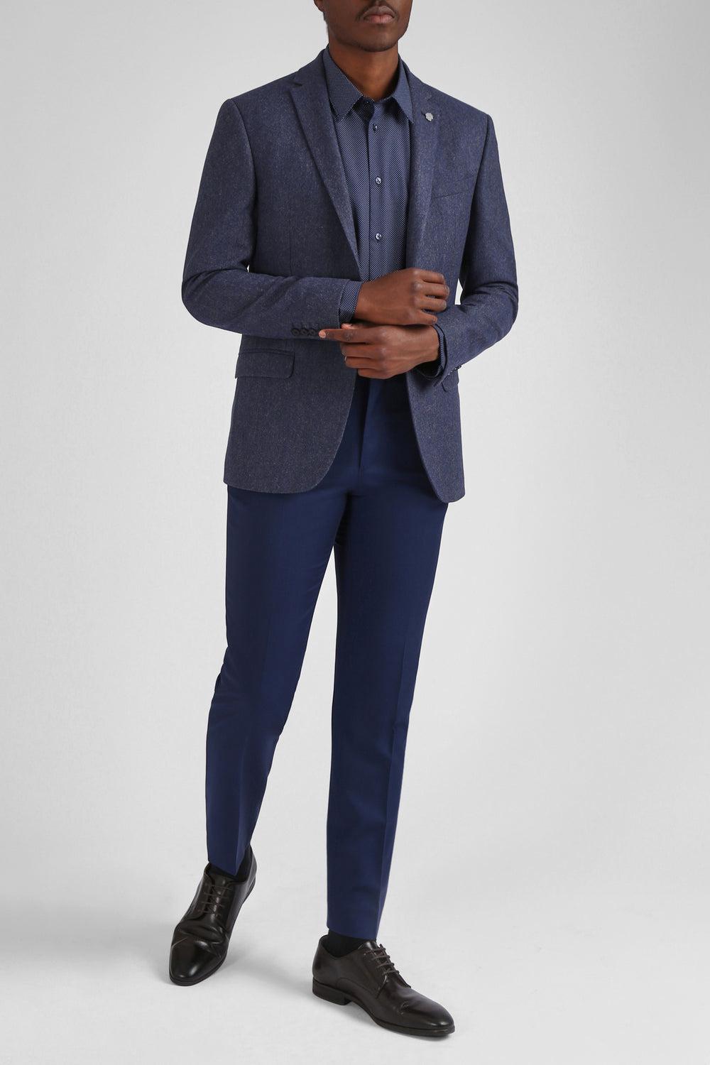 Blazer Ted Baker TIANJS - Textured Wool Blend Tailored Homme Bleu | Paris  71864-YZVE
