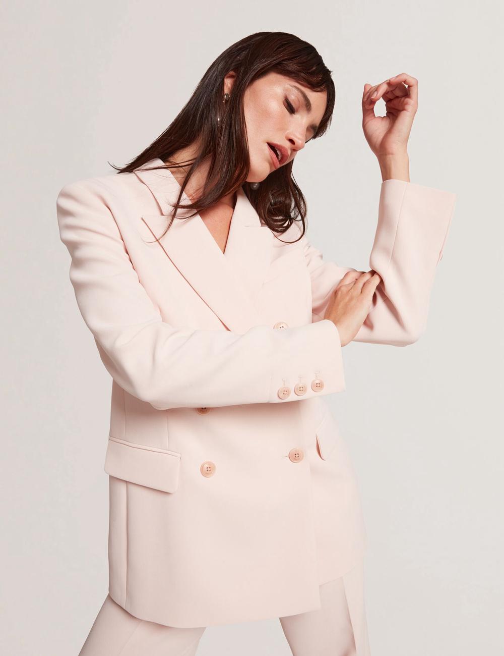Blazer Ted Baker TRAGA - Tailored Double Breasted Woven Femme Rose | Paris  86524-INEM