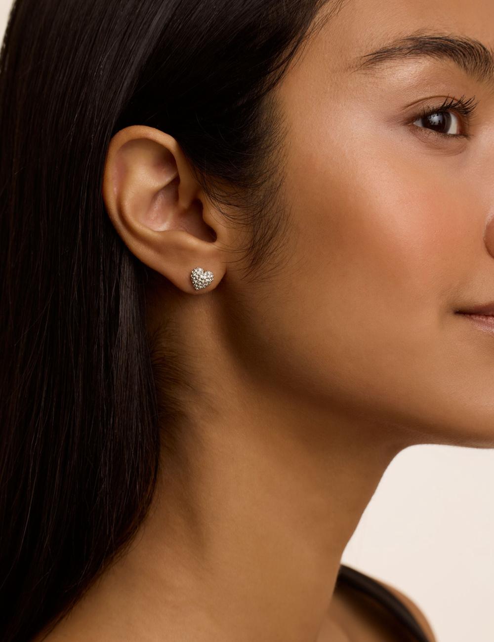 Boucles d'Oreilles Ted Baker ADORAA - Crystal Heart Stud Femme Argent | Paris  37498-LBMS