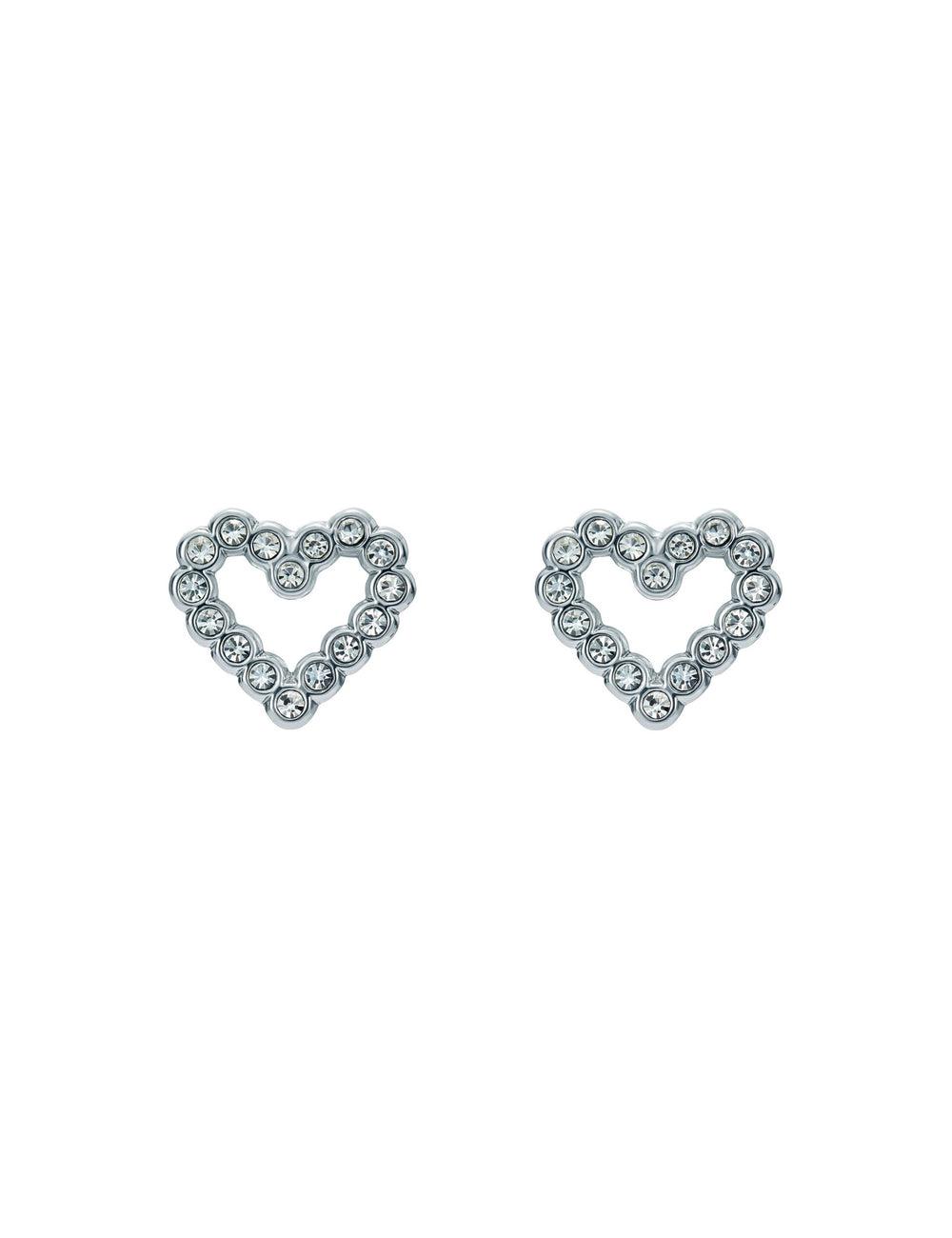 Boucles d'Oreilles Ted Baker AMORINA - Crystal Open Heart Stud Femme Argent | Paris  61728-LTMR