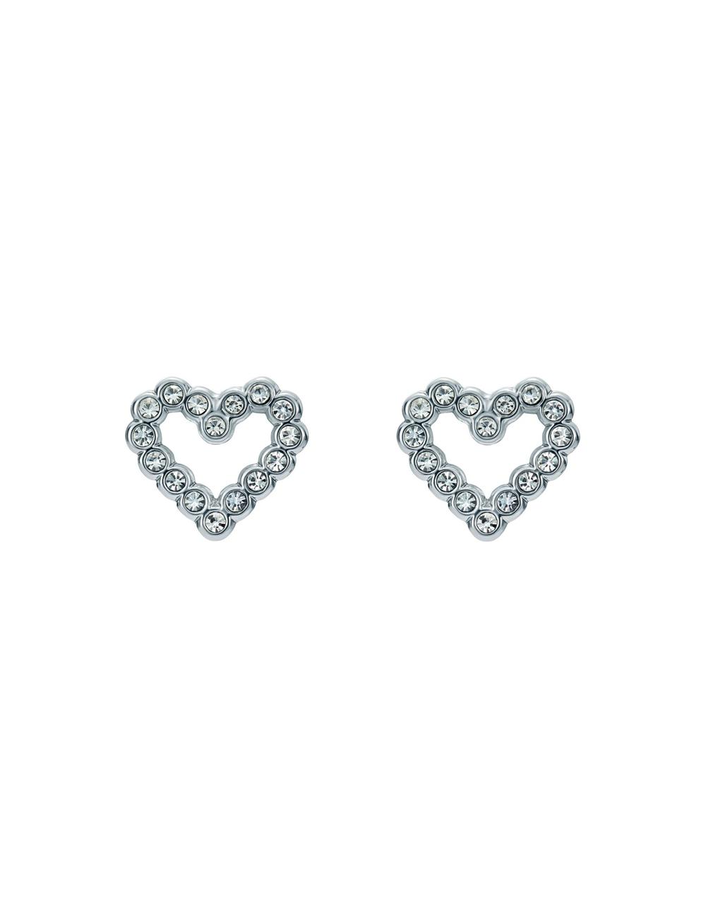 Boucles d'Oreilles Ted Baker AMORINA - Crystal Open Heart Stud Femme Argent | Paris  61728-LTMR