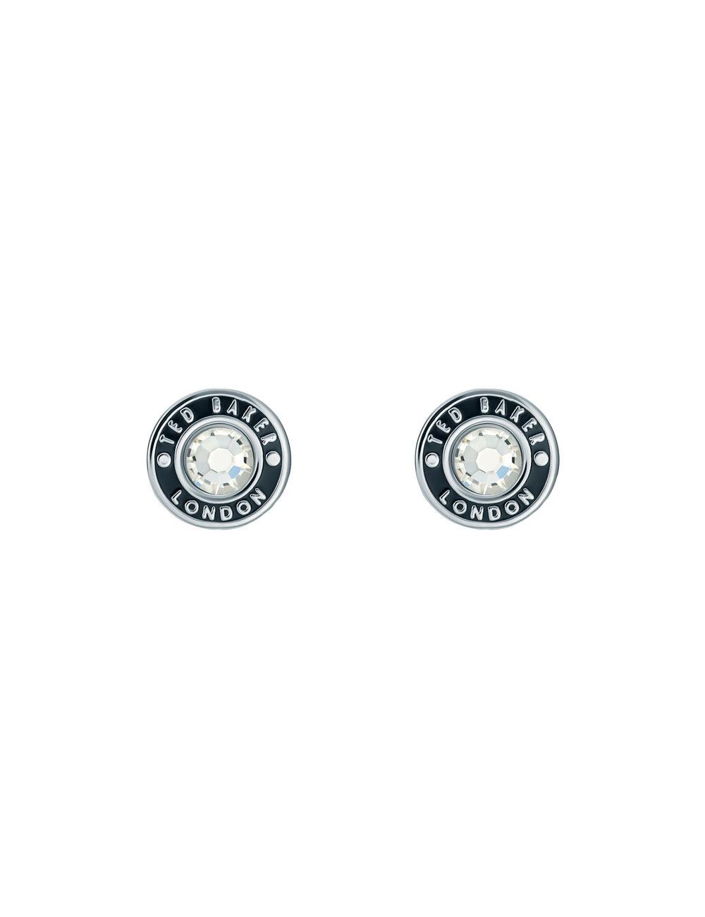 Boucles d'Oreilles Ted Baker CHERELLE - Branded Crystal Button Stud Femme Argent | Paris  93426-PGDU