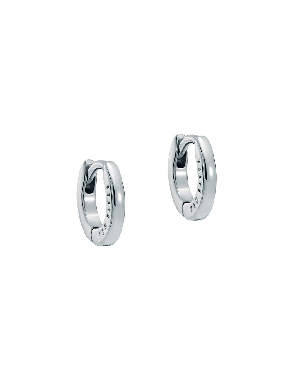 Boucles d'Oreilles Ted Baker CRISETE - Engraved Logo Huggie Hoop Femme Argent | Paris  69381-JBET