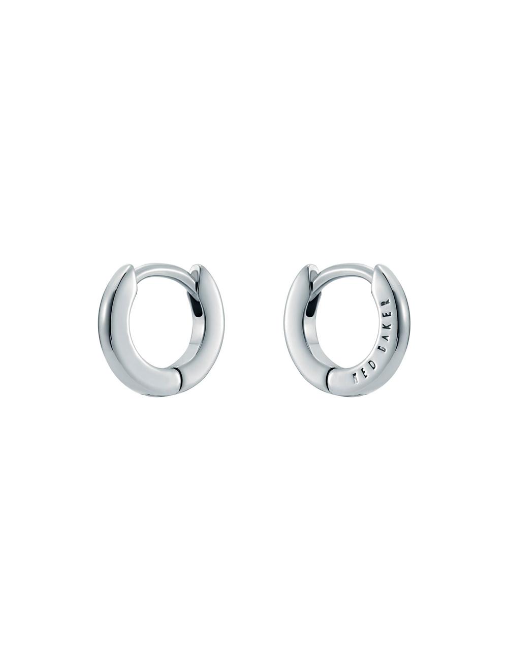 Boucles d'Oreilles Ted Baker CRISETE - Engraved Logo Huggie Hoop Femme Argent | Paris  69381-JBET