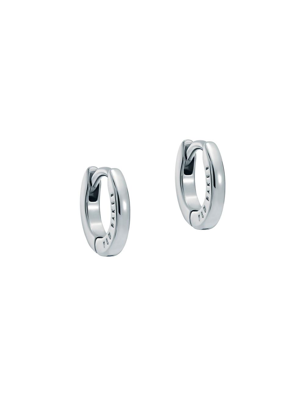 Boucles d'Oreilles Ted Baker CRISETE - Engraved Logo Huggie Hoop Femme Argent | Paris  69381-JBET