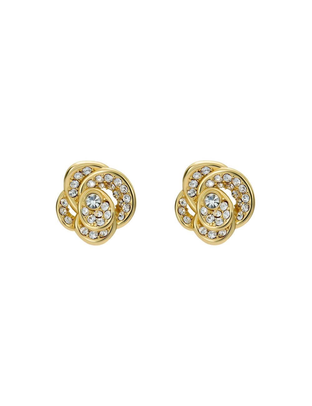 Boucles d'Oreilles Ted Baker FLORINE - Crystal Flower Stud Femme Doré | Paris  12854-JLXO