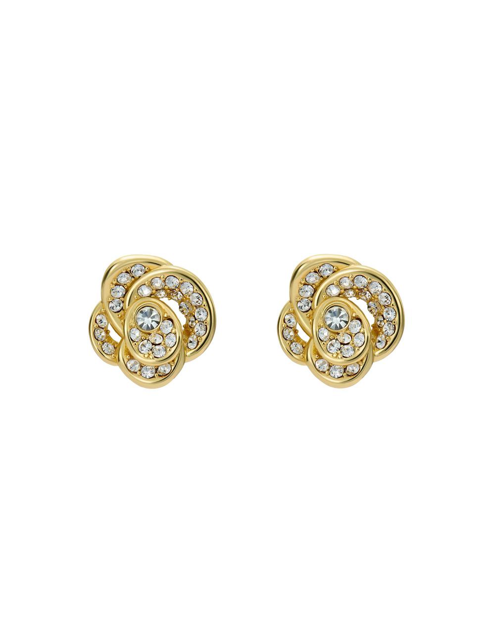 Boucles d'Oreilles Ted Baker FLORINE - Crystal Flower Stud Femme Doré | Paris  12854-JLXO