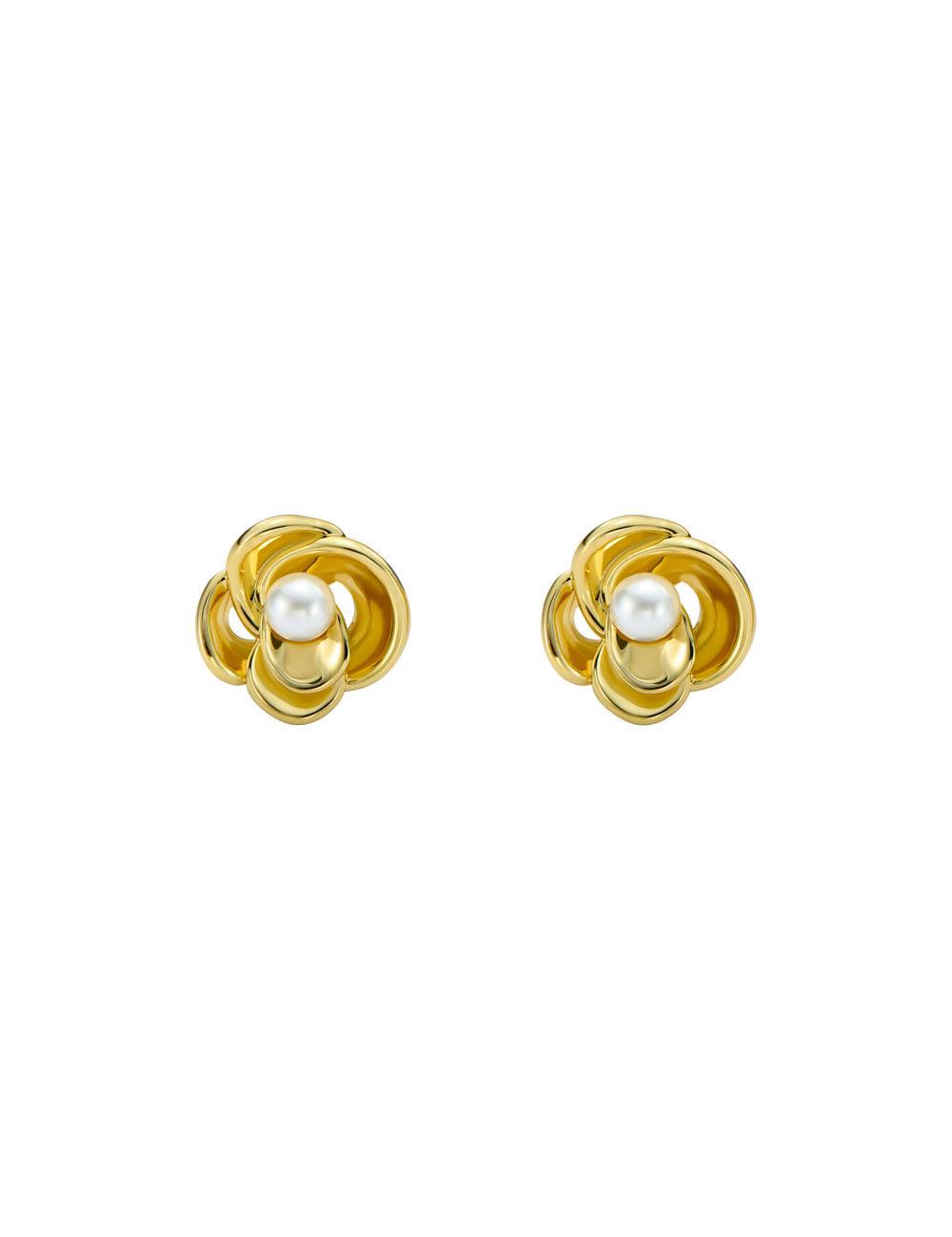 Boucles d'Oreilles Ted Baker FLO - Pearl Flower Stud Femme Doré | Paris  86723-KYLQ