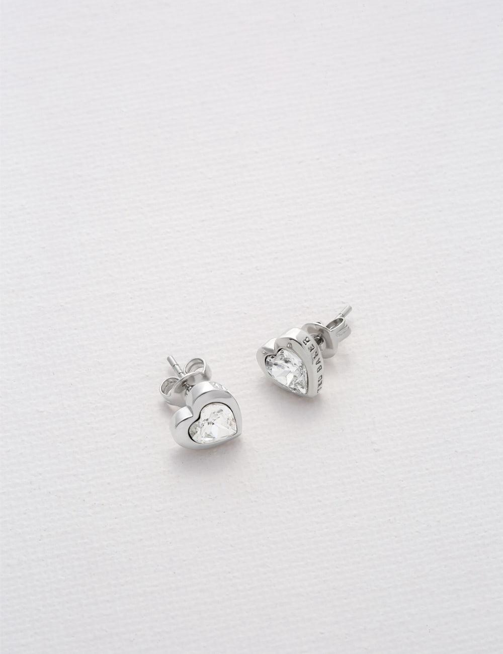 Boucles d'Oreilles Ted Baker HAN - Solitaire Crystal Heart Stud Femme Argent | Paris  72943-OUNJ