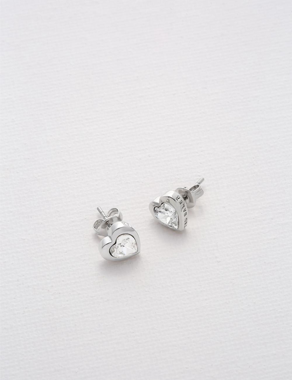 Boucles d'Oreilles Ted Baker HAN - Solitaire Crystal Heart Stud Femme Argent | Paris  72943-OUNJ