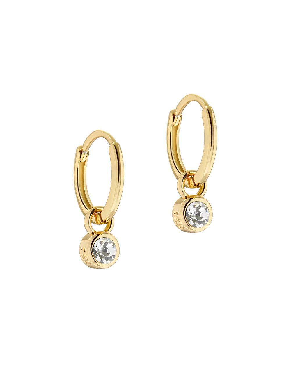Boucles d'Oreilles Ted Baker SINALAA - Crystal Pendant Huggie Femme Doré | Paris  95017-WFGQ