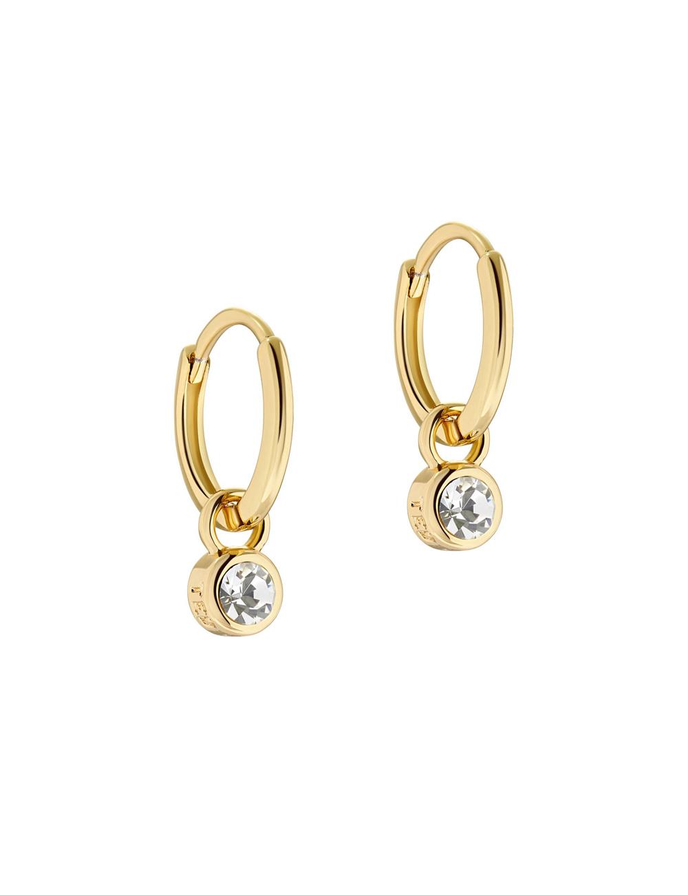 Boucles d'Oreilles Ted Baker SINALAA - Crystal Pendant Huggie Femme Doré | Paris  95017-WFGQ