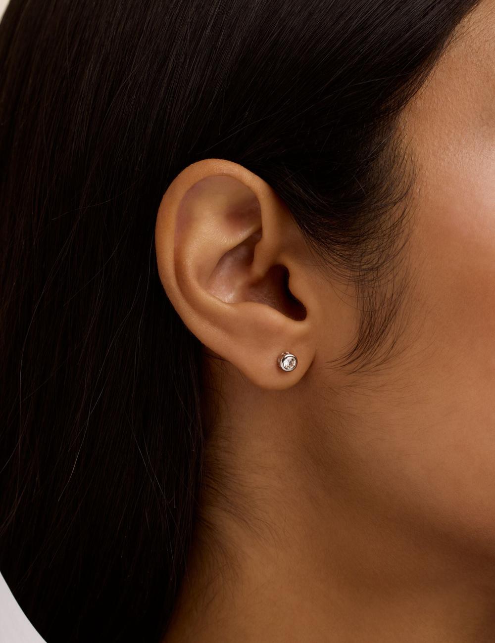 Boucles d'Oreilles Ted Baker SINEE - Mini Crystal Stud Femme Argent | Paris  70563-GTOW