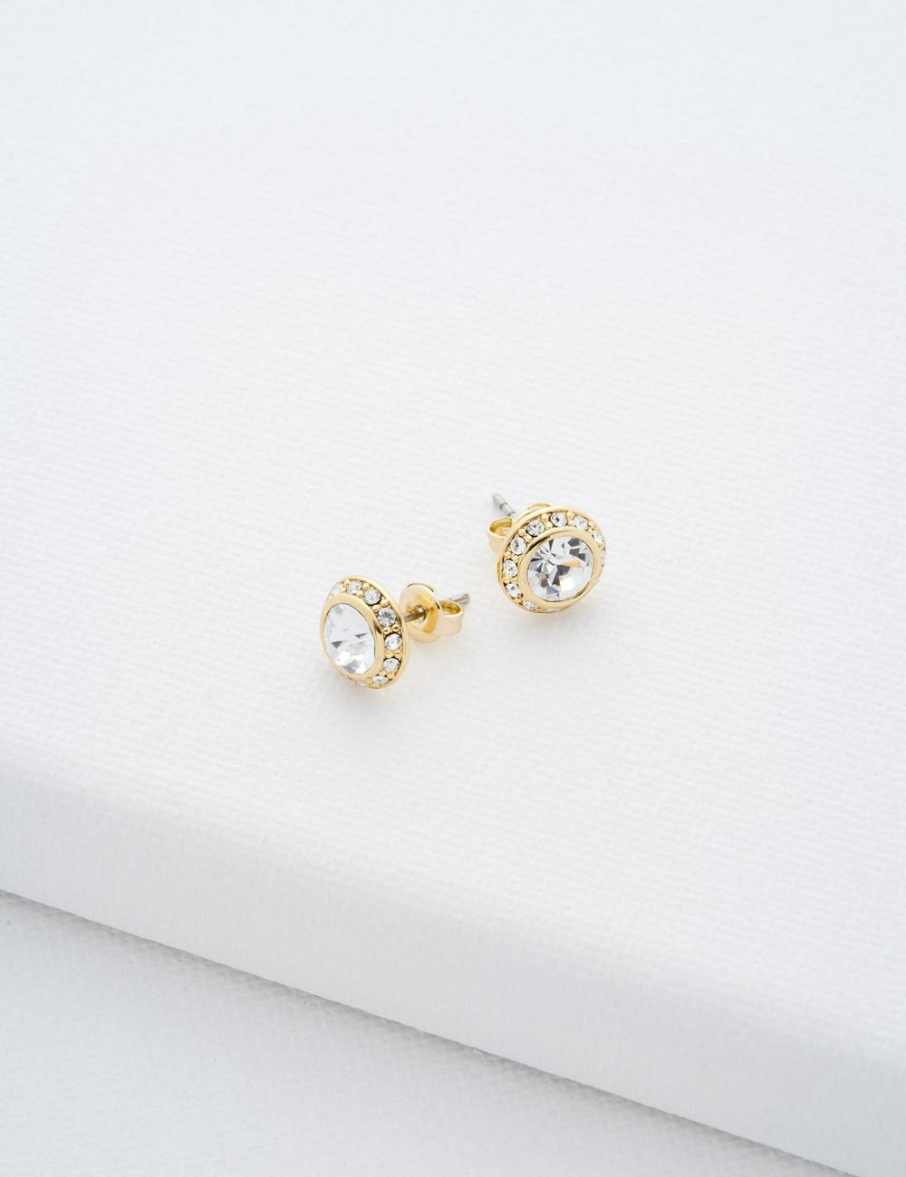 Boucles d'Oreilles Ted Baker SOLETIA - Solitaire Sparkle Crystal Stud Femme Doré | Paris  19624-ITNR