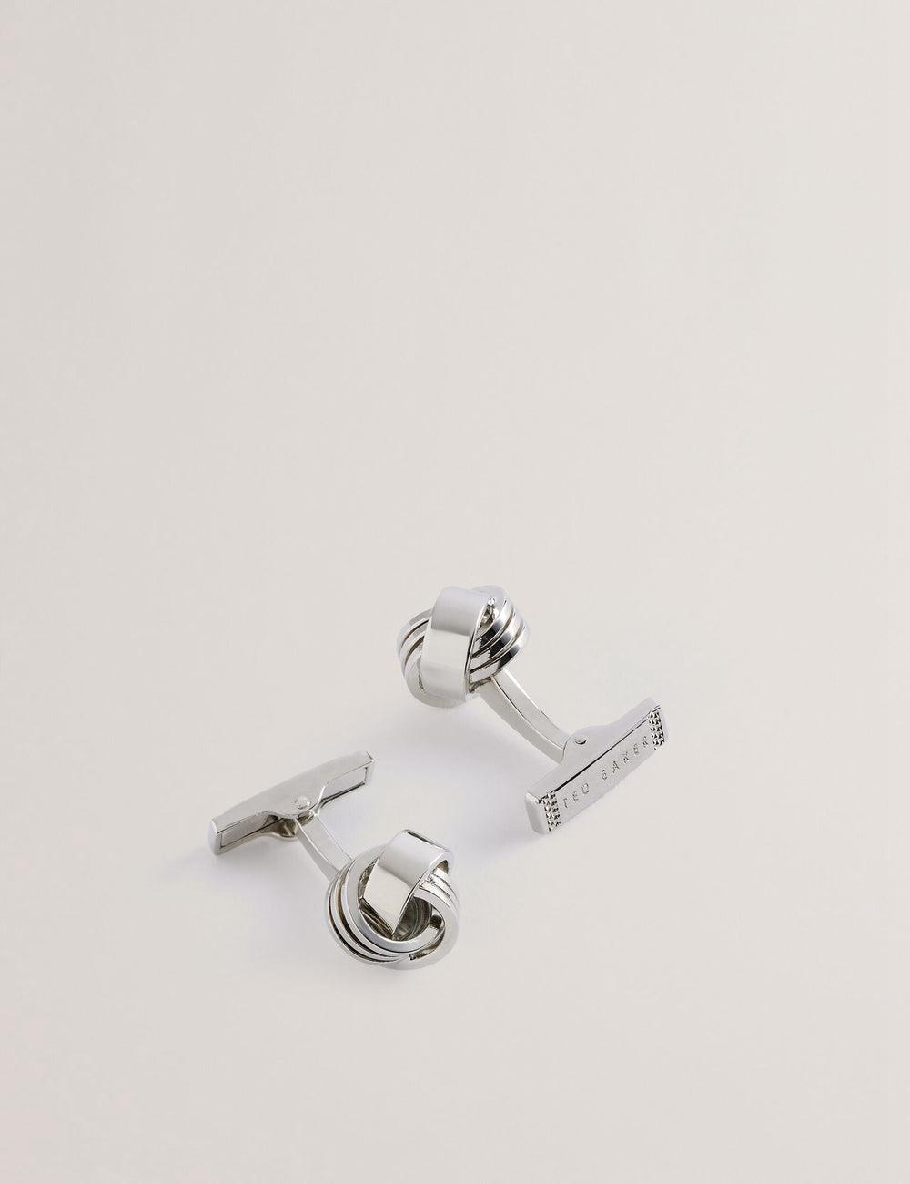 Boutons De Manchette Ted Baker KNOTED - Knotted Shiny Metal Homme Argent | Paris  98124-PJTA