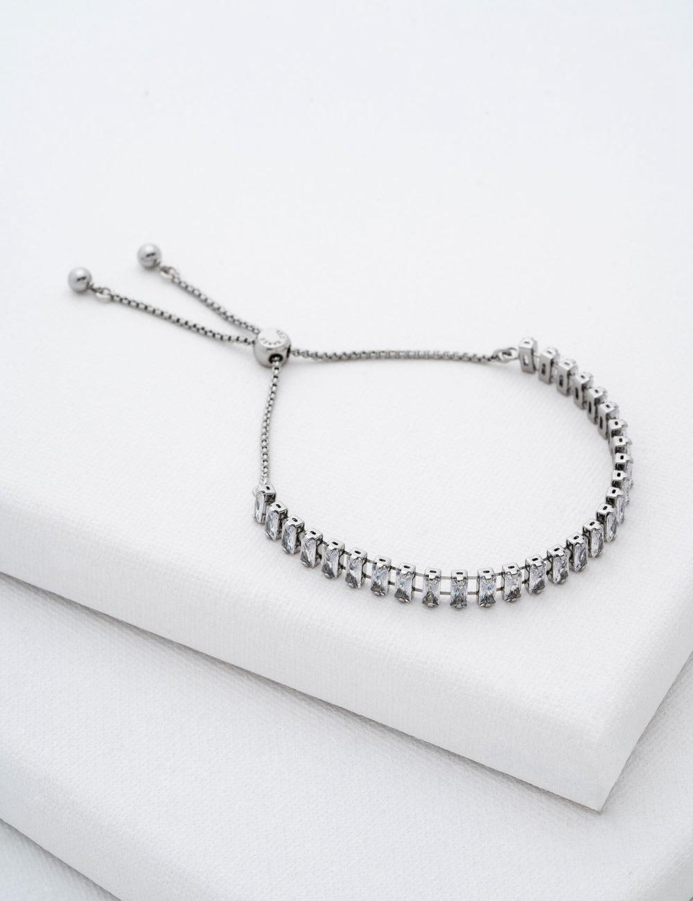 Bracelets Ted Baker ISABELA - Baguette Crystal Adjustable Femme Argent | Paris  67510-QAFK