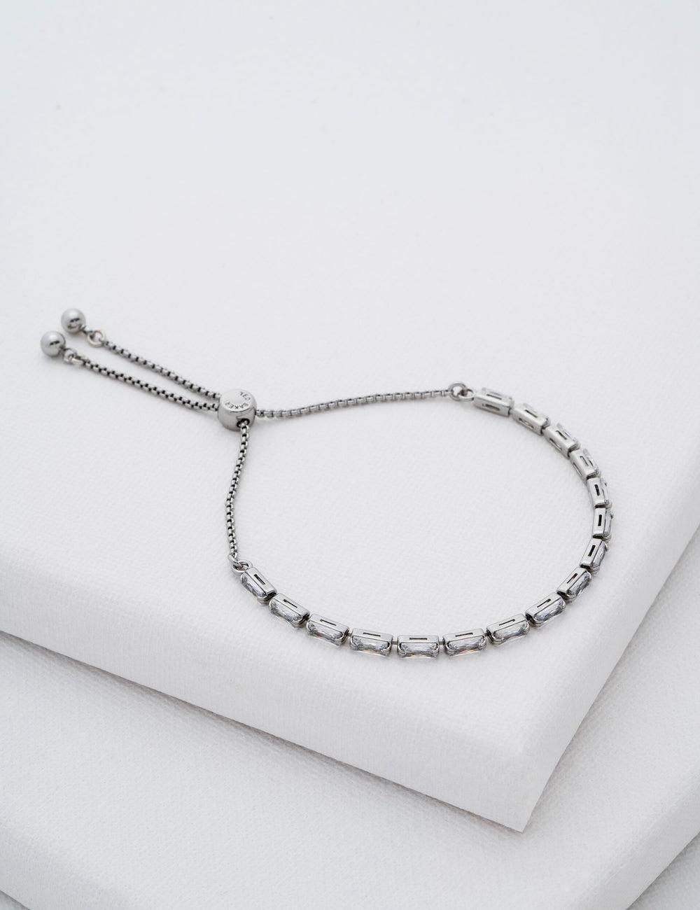 Bracelets Ted Baker ISELA - Baguette Crystal Slider Tennis Femme Argent | Paris  40362-RQWS