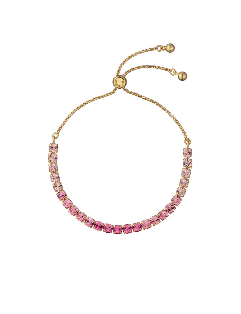 Bracelets Ted Baker MELRAH - Crystal Adjustable Tennis Femme Rose | Paris  07135-CIZU