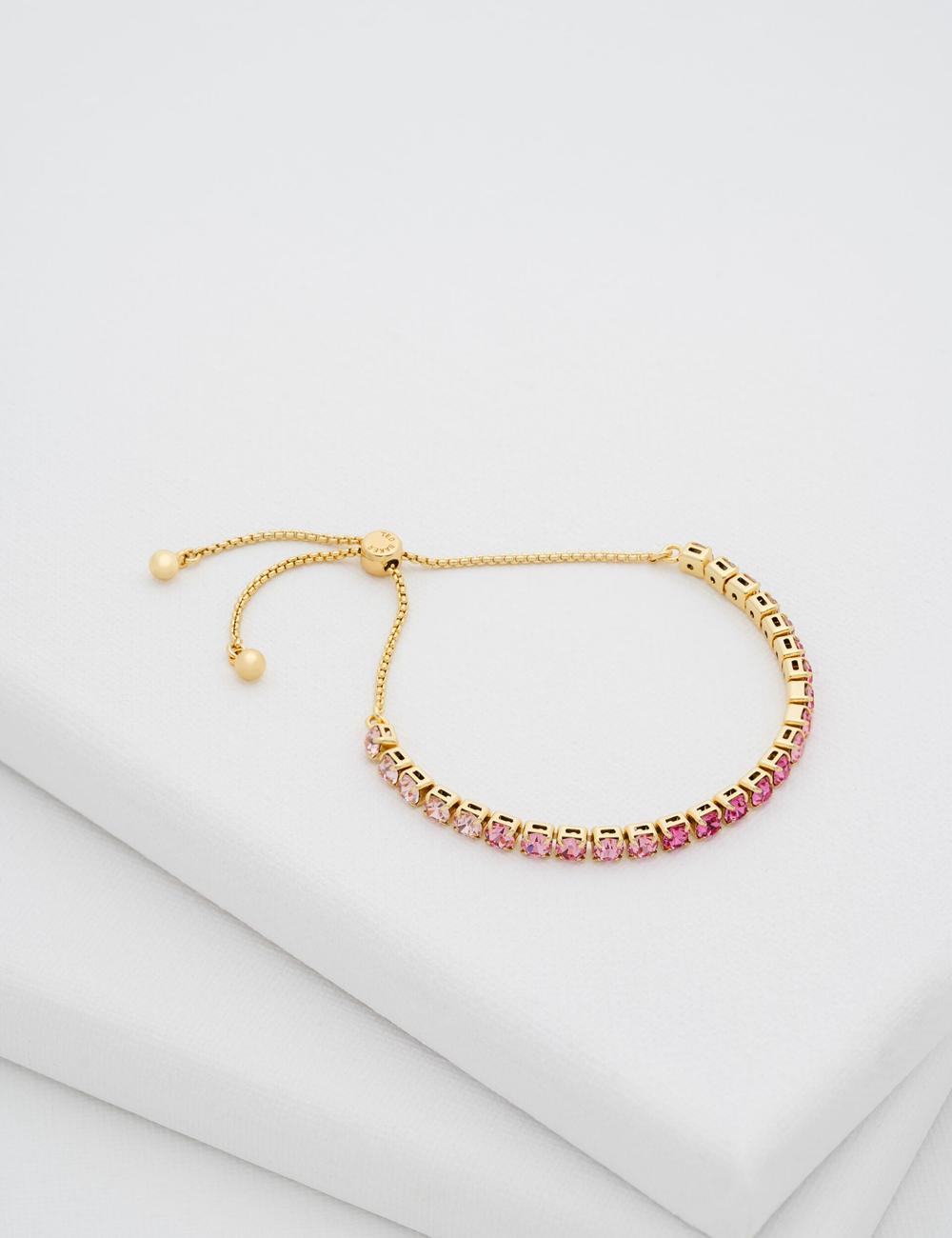 Bracelets Ted Baker MELRAH - Crystal Adjustable Tennis Femme Rose | Paris  07135-CIZU