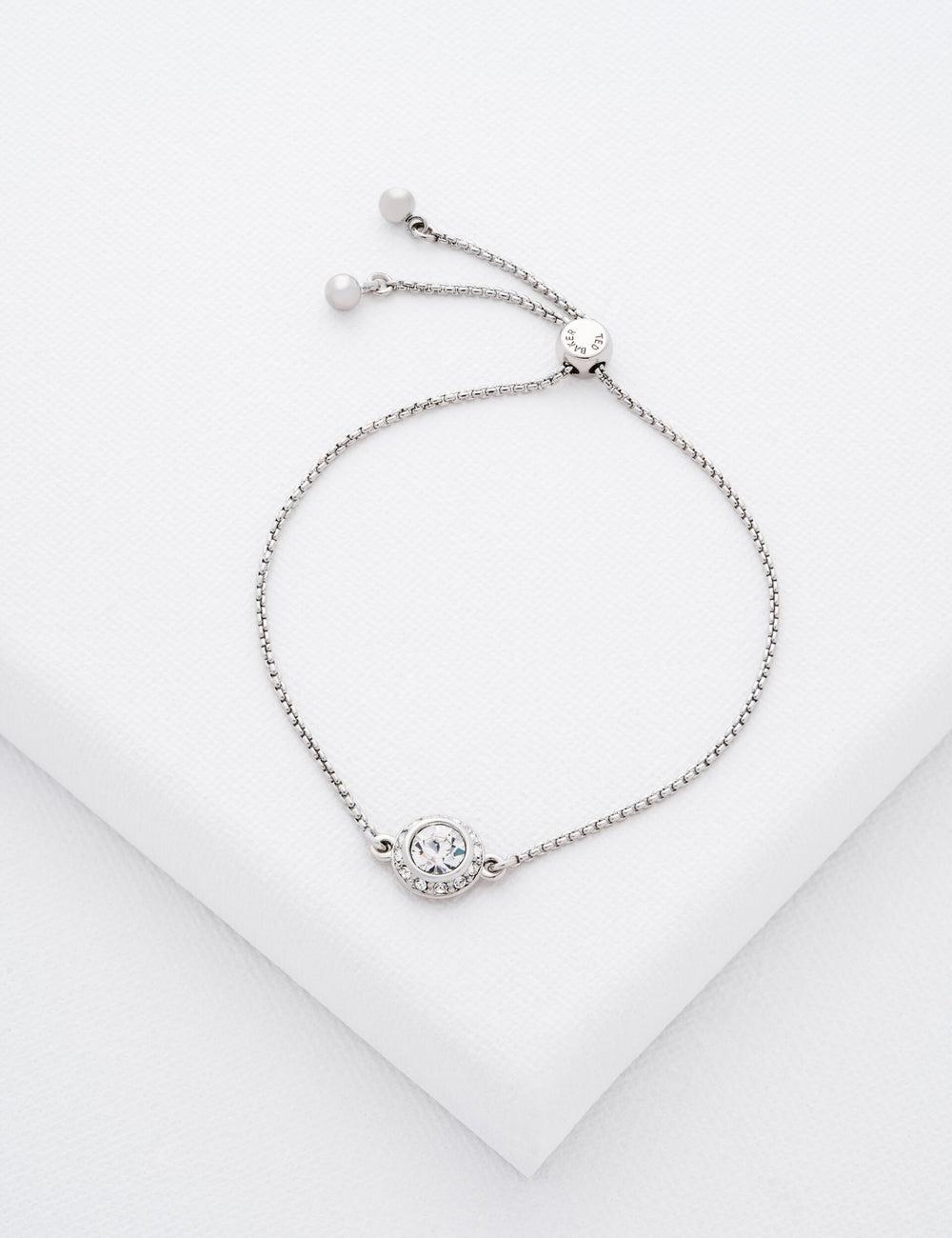 Bracelets Ted Baker SOLETA - Solitaire Sparkle Crystal Adjustable Femme Argent | Paris  73510-SWGF