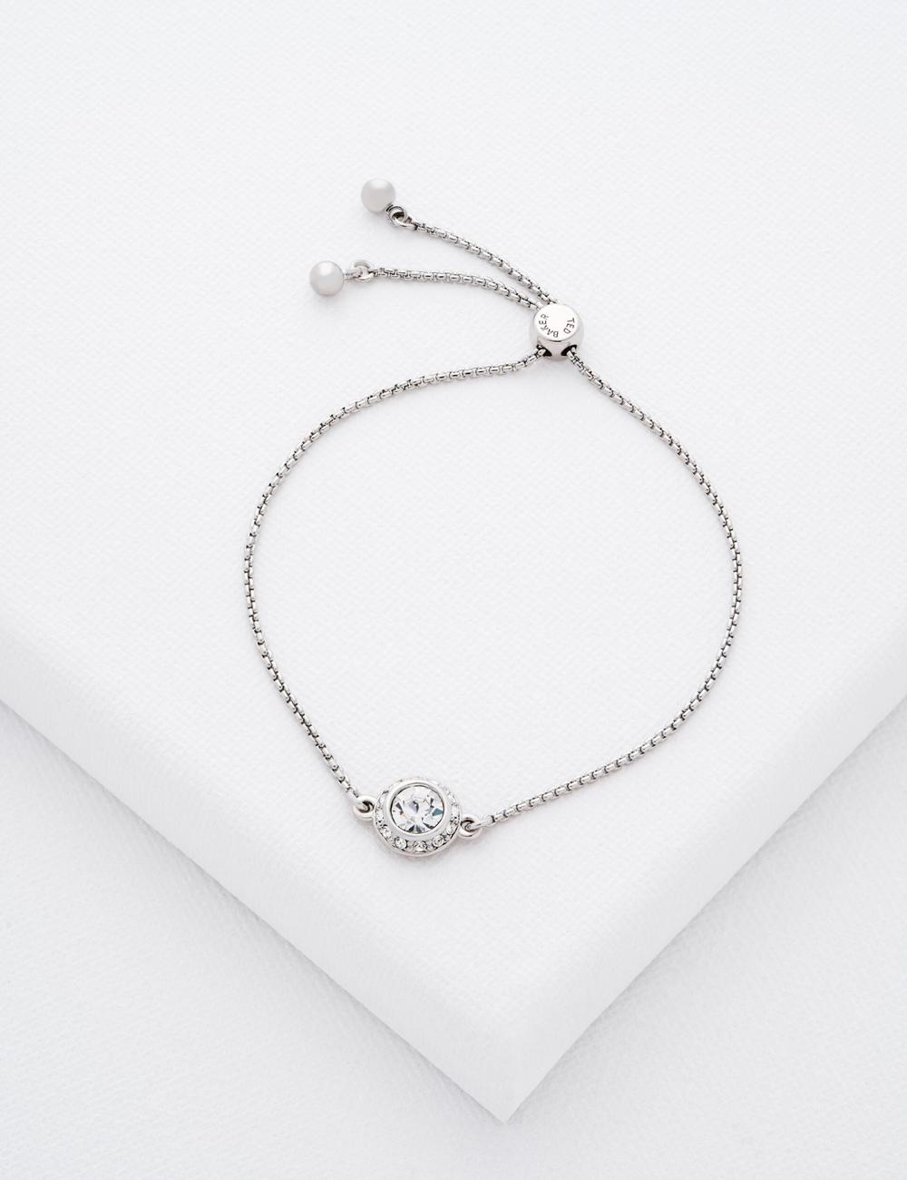 Bracelets Ted Baker SOLETA - Solitaire Sparkle Crystal Adjustable Femme Argent | Paris  73510-SWGF