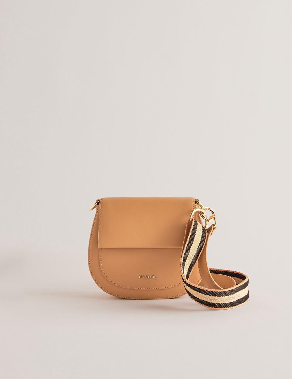 Cartables Ted Baker DARCELL - Leather Webbing Crossbody Satchel Femme Taupe | Paris  62175-LVHZ