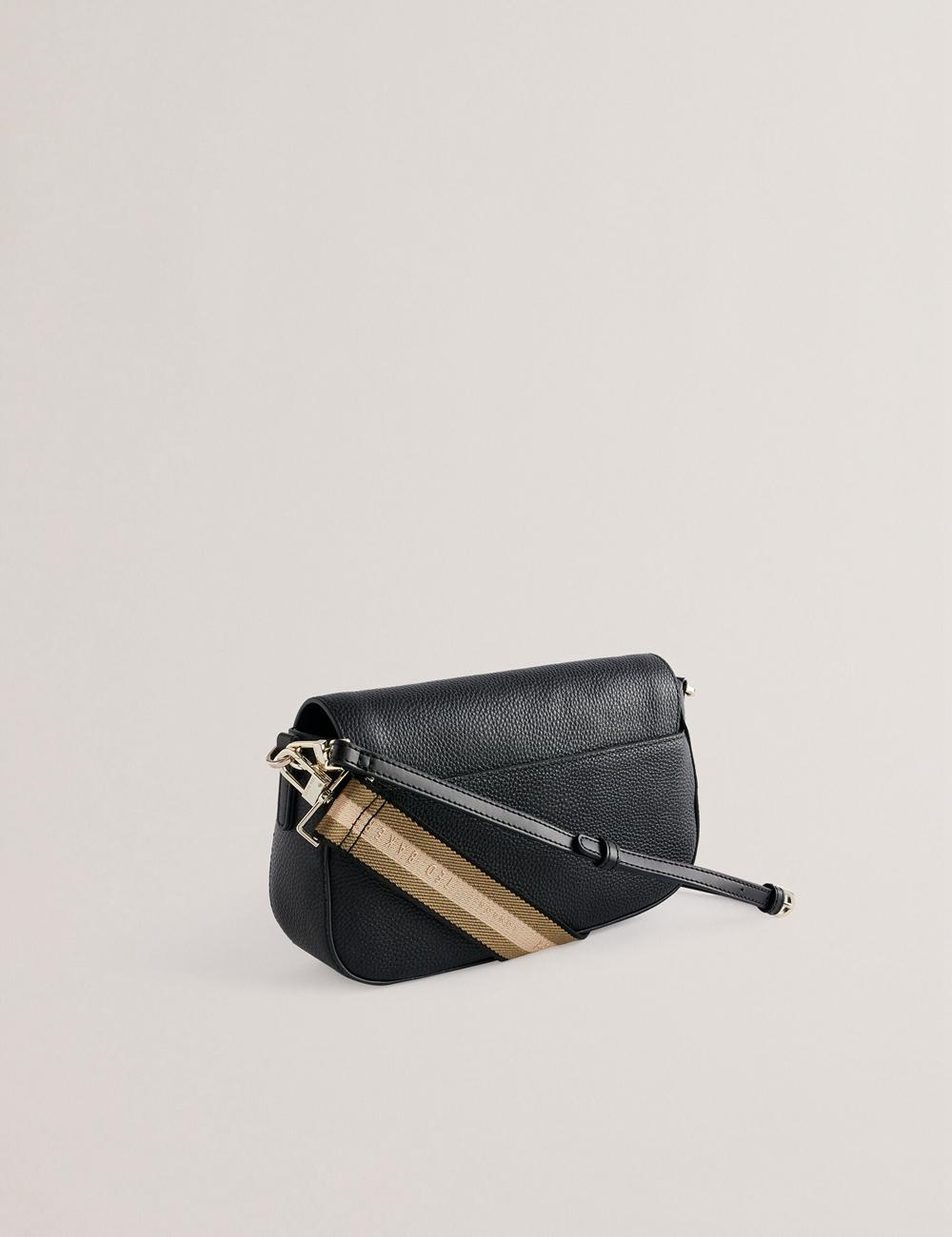Cartables Ted Baker DARILIE - Leather Webbing East West Satchel Femme Noir | Paris  73659-OXWU