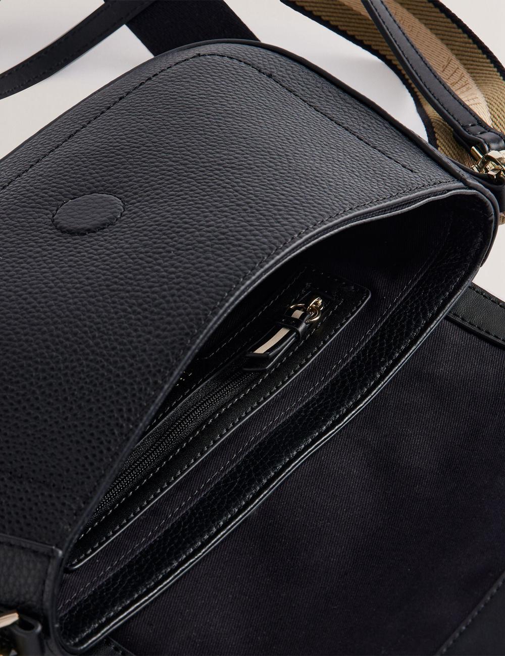 Cartables Ted Baker DARILIE - Leather Webbing East West Satchel Femme Noir | Paris  73659-OXWU