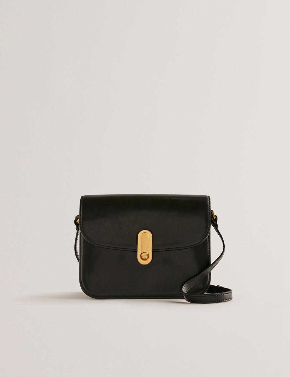 Cartables Ted Baker KKAYLI - Polished Leather Crossbody Satchel Femme Noir | Paris  43097-FWME
