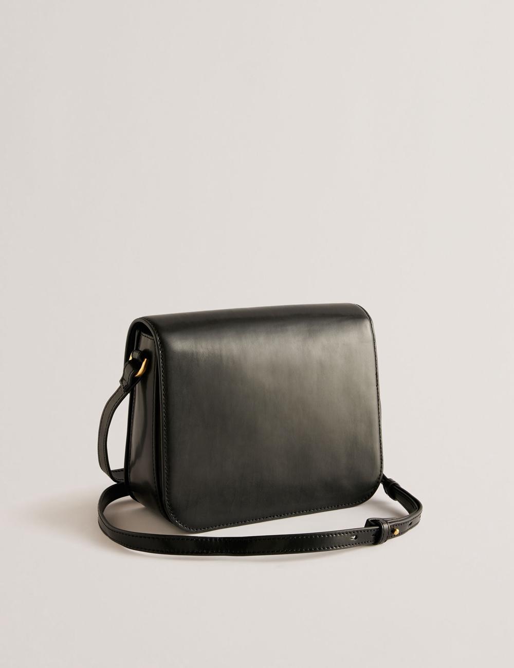 Cartables Ted Baker KKAYLI - Polished Leather Crossbody Satchel Femme Noir | Paris  43097-FWME