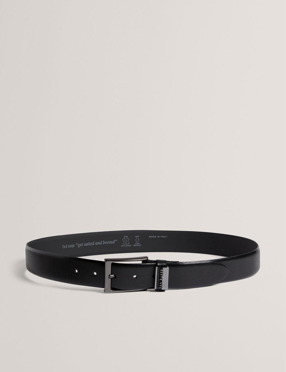 Ceintures Ted Baker DAWSONS - Textured T Pattern Leather Homme Noir | Paris  31850-RNMB
