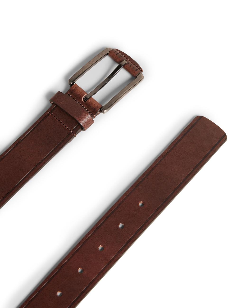 Ceintures Ted Baker LINDED - Debossed Detail Smooth Leather Homme Marron | Paris  91724-MJDB