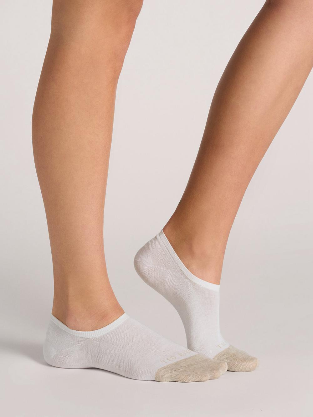 Chaussette Ted Baker 3 Pack Contrast Toe Liner Trainer Femme Blanche | Paris  73159-TYGJ
