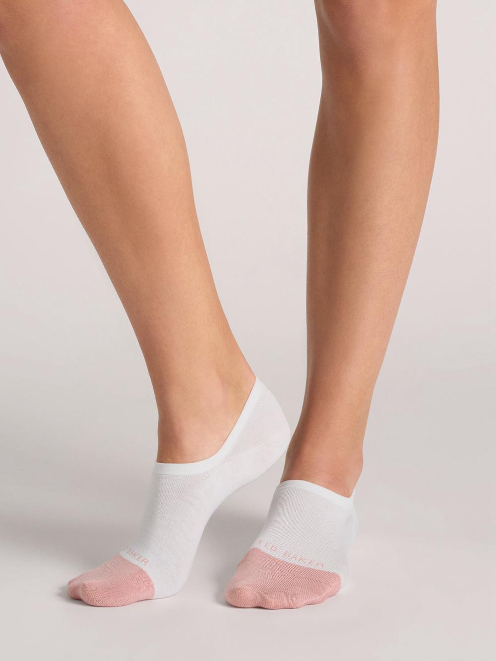 Chaussette Ted Baker 3 Pack Contrast Toe Liner Trainer Femme Blanche | Paris  73159-TYGJ
