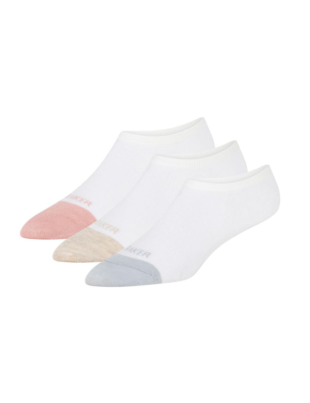 Chaussette Ted Baker 3 Pack Contrast Toe Liner Trainer Femme Blanche | Paris  73159-TYGJ