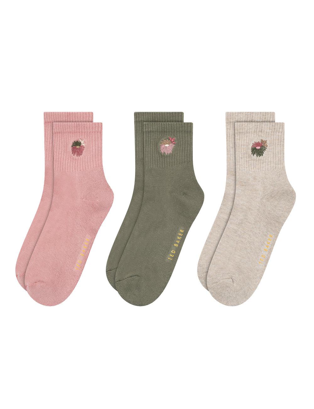 Chaussette Ted Baker 3 Pack Cushioned Sole High Ankle Crew Femme Rose | Paris  03962-XLYC