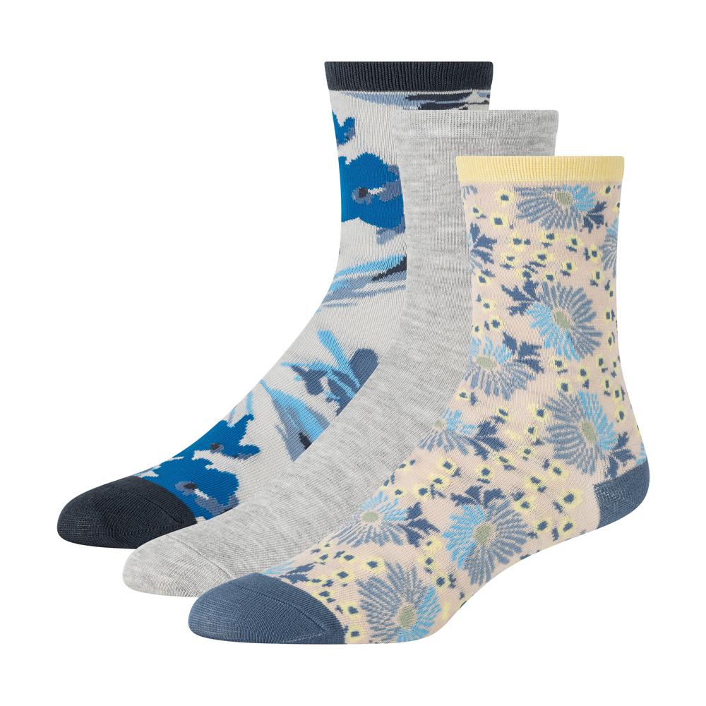 Chaussette Ted Baker 3 Pack Mixed Floral Rayon Crew Femme Bleu | Paris  86470-RHNZ